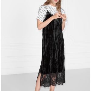 & other stories velvet slip dress